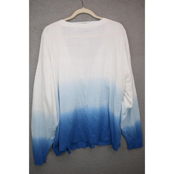 Lane Bryant Blue & White Fade Button Up Cardigan-Size 22/24-New with Tags - Picture 9 of 11